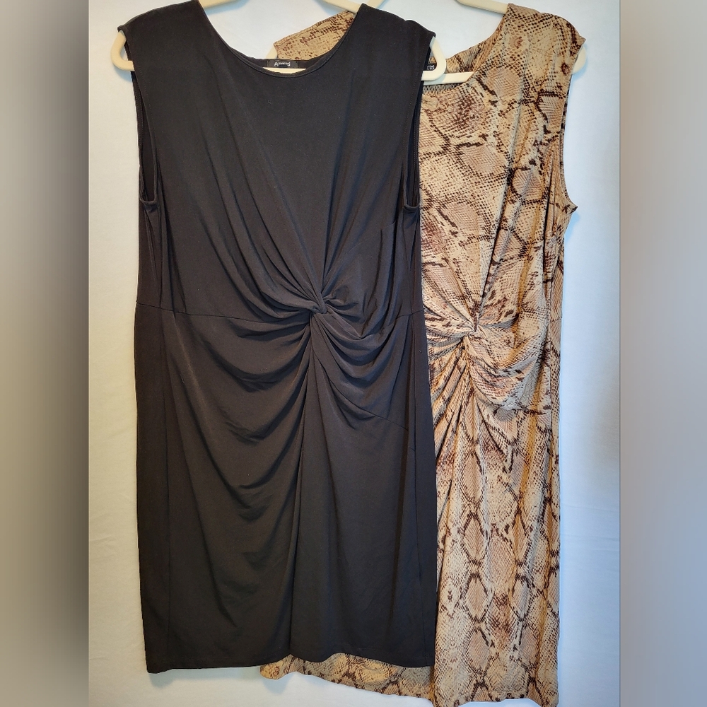 Set Of 2 Sleeveless Knot-Front Women's Dress - Black Size XL NWOT